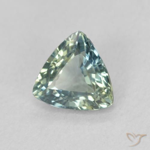 Zaffiro Teal-blu naturale da 0.57 ct, Taglio trillion, VVS-VS