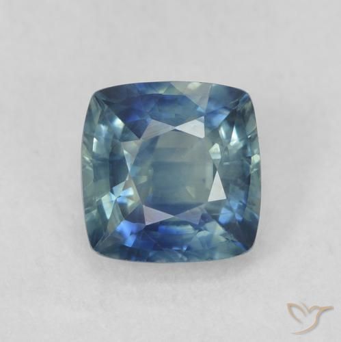 0.80ct Naturale Teal-blu Zaffiro, Cuscino, VVS-VS