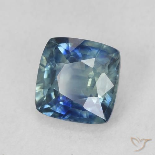 Zaffiro Teal-blu naturale da 0.80 ct, Cuscino, VVS-VS