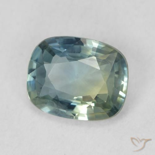 Zaffiro Verdazzurro naturale da 0.79 ct, Cuscino, VVS-VS