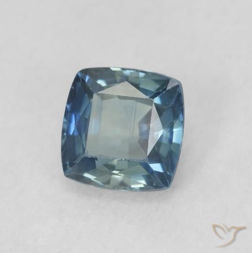 Zaffiro Teal-blu naturale da 0.61 ct, Cuscino, VVS-VS