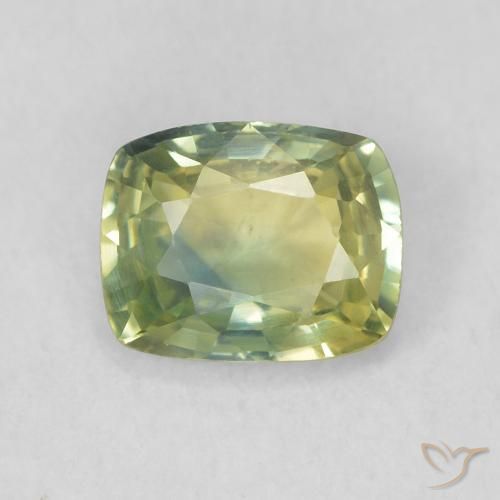 0.73ct Naturale Verde foresta chiaro Zaffiro, Cuscino, VVS-VS