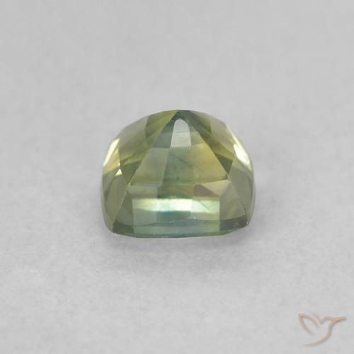 Zaffiro Verde medio naturale da 0.54 ct, Cuscino, VVS-VS