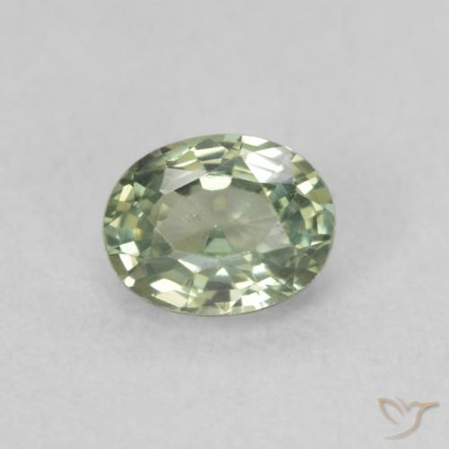 Zaffiro Verde foresta naturale da 0.54 ct, Ovale, VS