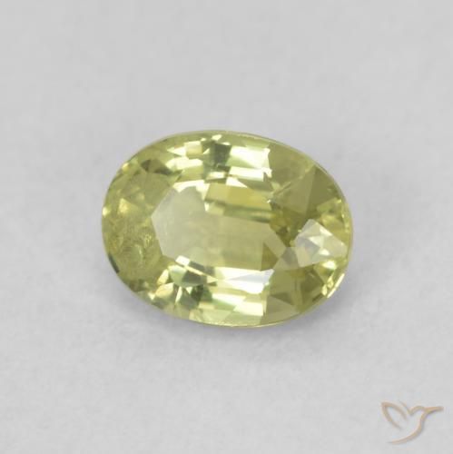 Zaffiro Verde medio naturale da 0.54 ct, Ovale, SI