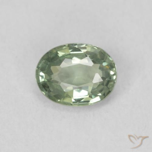 0.42ct Naturale Verde chiaro Zaffiro, Ovale, VS