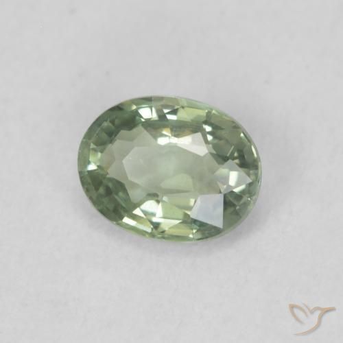 Zaffiro Verde chiaro naturale da 0.42 ct, Ovale, VS