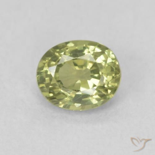 0.54ct Naturale Verde oliva Zaffiro, Ovale, VS