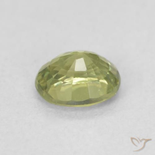 Zaffiro Verde oliva naturale da 0.54 ct, Ovale, VS