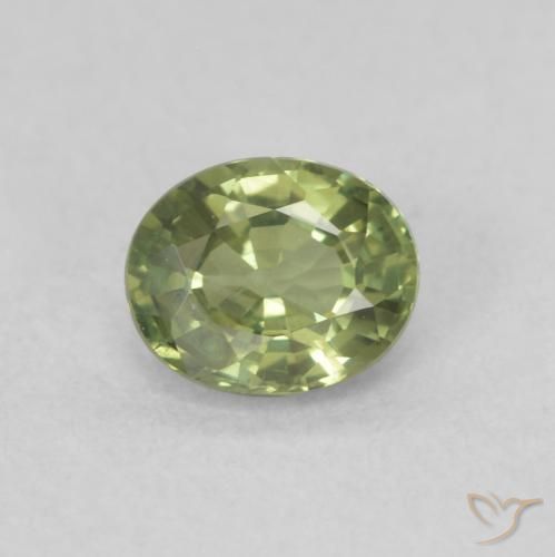 Zaffiro Verde medio naturale da 0.47 ct, Ovale, VS