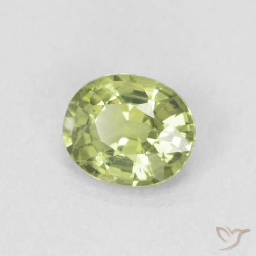 Zaffiro Verde medio naturale da 0.43 ct, Ovale, VS
