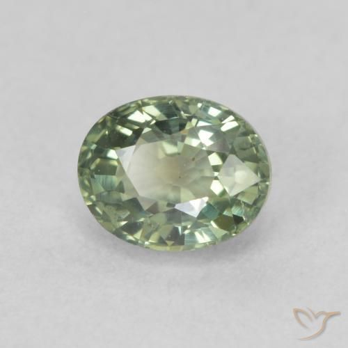 0.69ct Naturale Verde chiaro Zaffiro, Ovale, VS