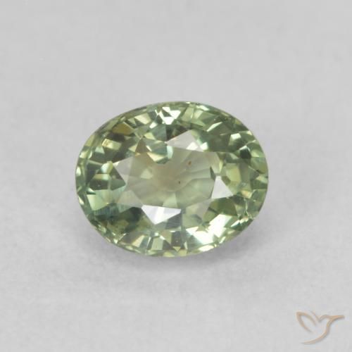 Zaffiro Verde chiaro naturale da 0.69 ct, Ovale, VS