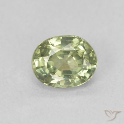 0.53ct Naturale Verde caldo Zaffiro, Ovale, VS