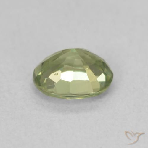 Zaffiro Verde caldo naturale da 0.53 ct, Ovale, VS
