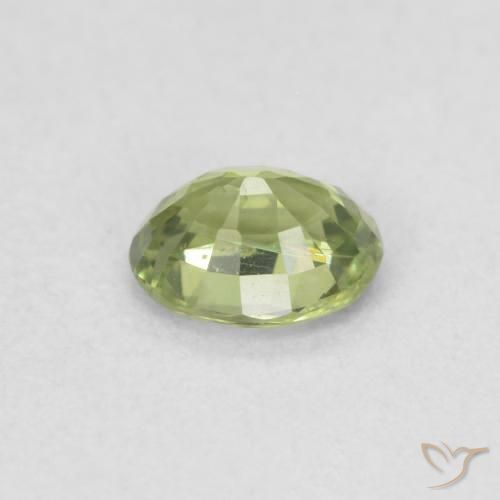 Zaffiro Verde giallastro naturale da 0.42 ct, Ovale, VS