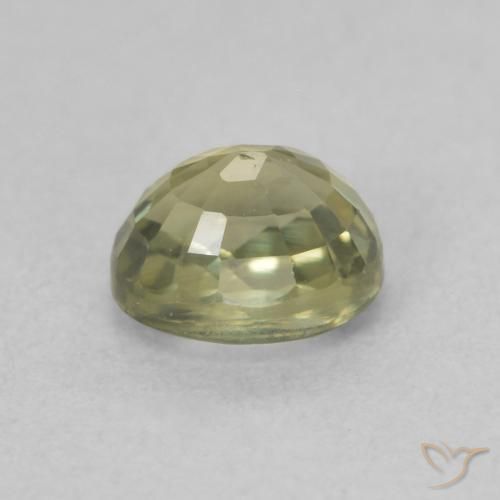 Zaffiro Giallo verde naturale da 0.76 ct, Ovale, VS