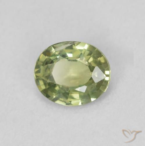 0.40ct Naturale Verde medio Zaffiro, Ovale, VS