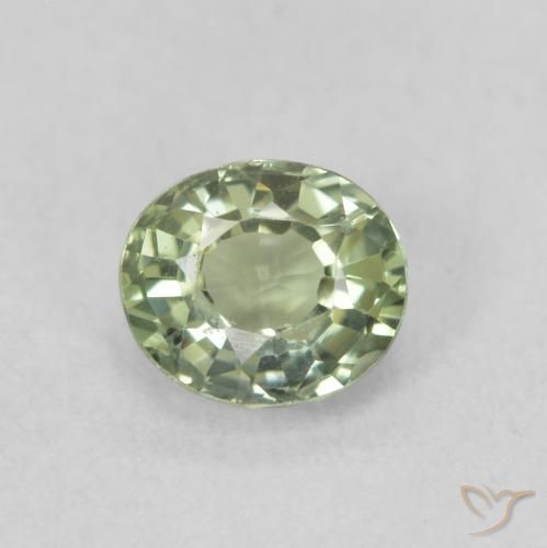 0.58ct Naturale Verde terroso Zaffiro, Ovale, VVS