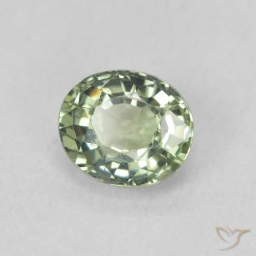 Zaffiro Verde terroso naturale da 0.58 ct, Ovale, VVS