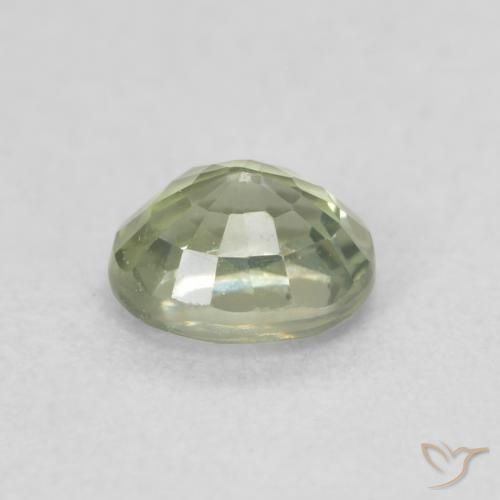 Zaffiro Verde terroso naturale da 0.58 ct, Ovale, VVS