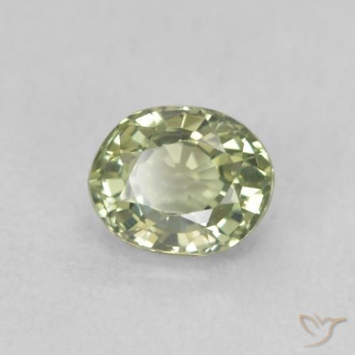 Zaffiro Medium Dark-Green naturale da 0.57 ct, Ovale, VVS