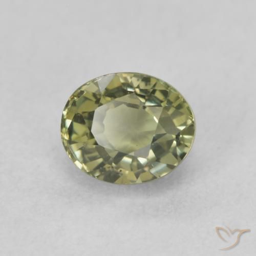 Zaffiro Verde chiaro naturale da 0.70 ct, Ovale, VVS
