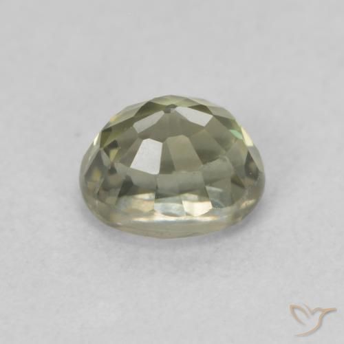 Zaffiro Verde chiaro naturale da 0.70 ct, Ovale, VVS