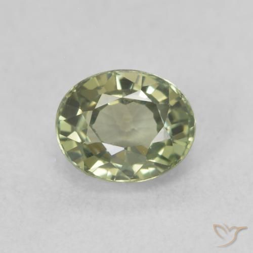 0.67ct Naturale Caldo bosco verde Zaffiro, Ovale, VVS