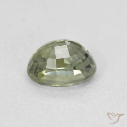 Zaffiro Verde salvia naturale da 0.64 ct, Ovale, VVS