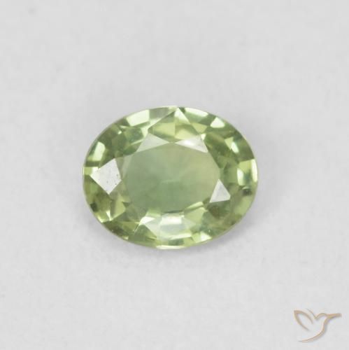 0.33ct Naturale Verde chiaro e vivace Zaffiro, Ovale, VVS