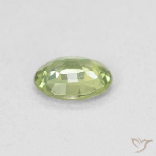 Zaffiro Verde chiaro e vivace naturale da 0.33 ct, Ovale, VVS