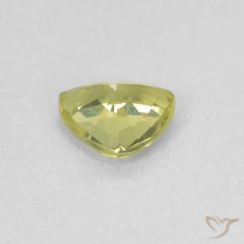 Zaffiro Verde oliva naturale da 0.37 ct, Taglio trillion, VVS