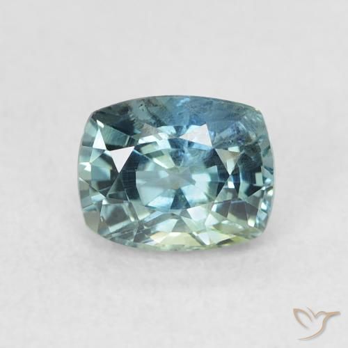 0.81ct Naturale Teal-blu Zaffiro, Cuscino, VS