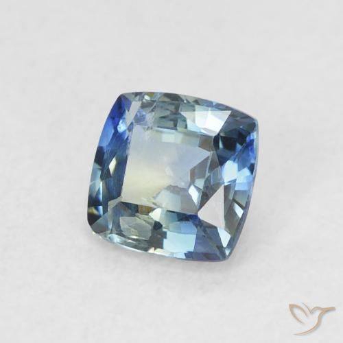 Zaffiro Teal-blu naturale da 0.65 ct, Cuscino, VVS-VS