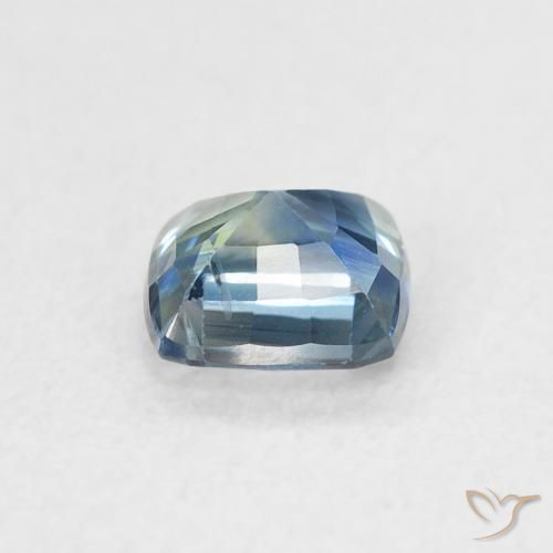 Zaffiro Teal-blu naturale da 0.65 ct, Cuscino, VVS-VS