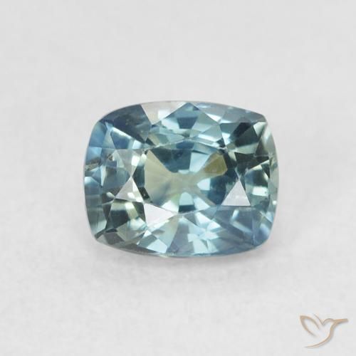 Zaffiro Teal-blu naturale da 0.72 ct, Cuscino, VVS-VS