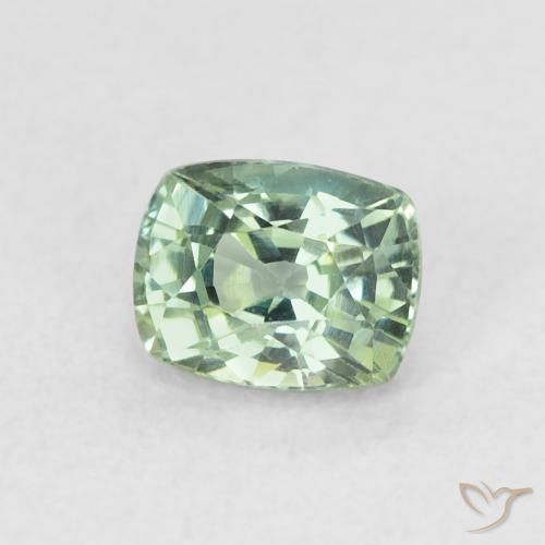 Zaffiro Verde terroso naturale da 0.68 ct, Cuscino, VVS-VS