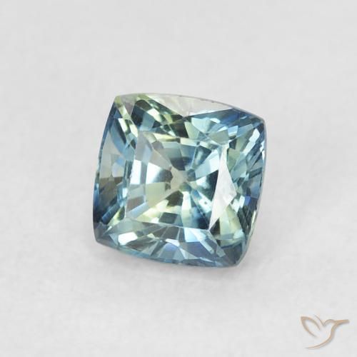 Zaffiro Teal-blu naturale da 0.78 ct, Cuscino, VVS-VS