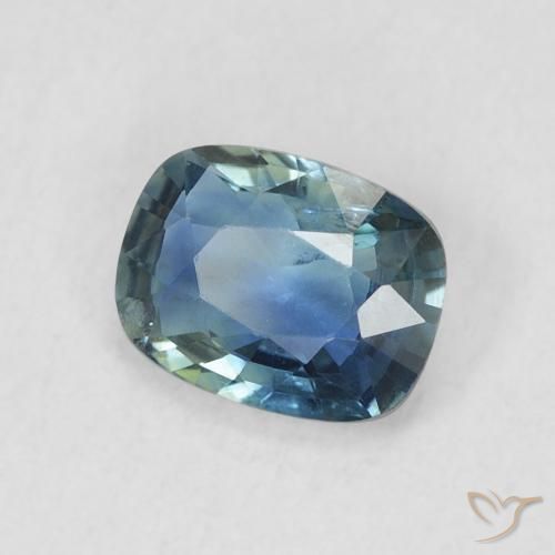 Zaffiro Teal-blu naturale da 0.72 ct, Cuscino, VS