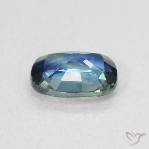 Zaffiro Teal-blu naturale da 0.72 ct, Cuscino, VS