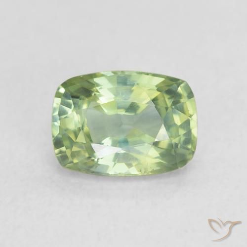 0.84ct Naturale Verde salvia molto chiaro Zaffiro, Cuscino, VS