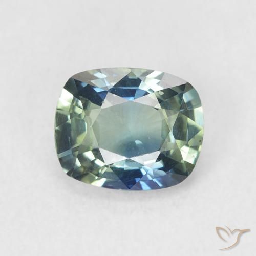 0.84ct Naturale Teal-blu Zaffiro, Cuscino, VVS