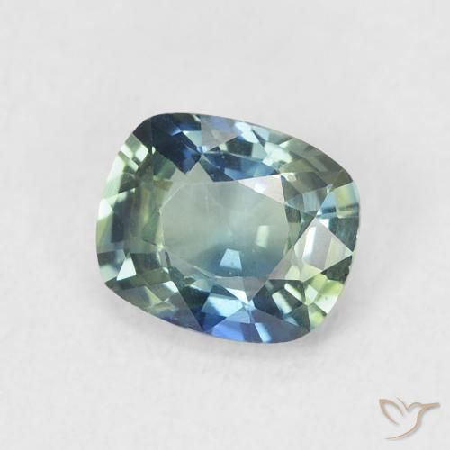 Zaffiro Teal-blu naturale da 0.84 ct, Cuscino, VVS