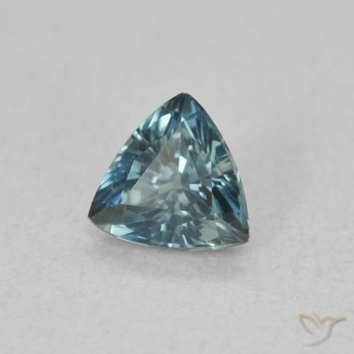 Zaffiro Teal-blu naturale da 0.54 ct, Taglio trillion, VVS