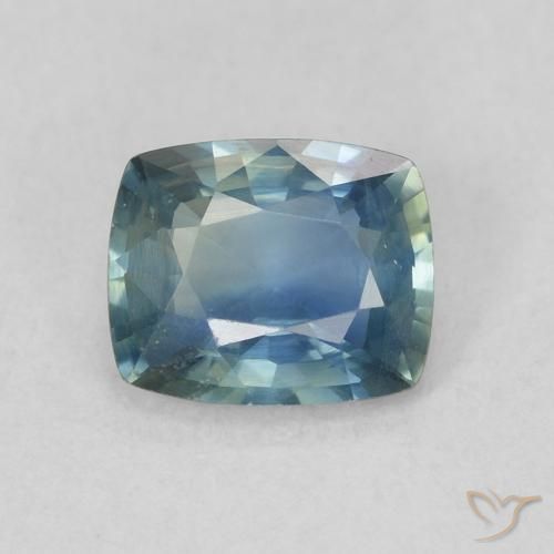0.92ct Naturale Teal-blu Zaffiro, Cuscino, VVS-VS