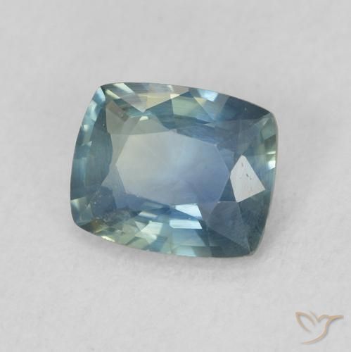 Zaffiro Teal-blu naturale da 0.92 ct, Cuscino, VVS-VS