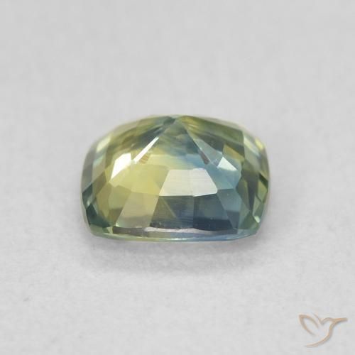 Zaffiro Blu Medio Verde naturale da 0.72 ct, Cuscino, VVS