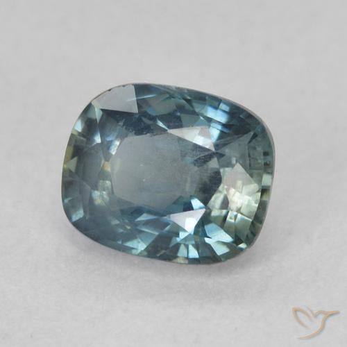 Zaffiro Teal-blu naturale da 0.91 ct, Cuscino, VS