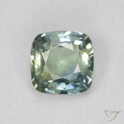 0.60ct Naturale Teal-blu Zaffiro, Cuscino, VVS